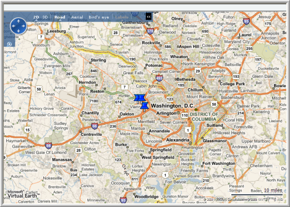 Event contacts using Microsoft Maps